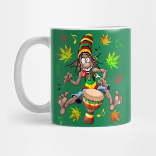 Rasta Bongo Musician funny cool cartoon character Mug